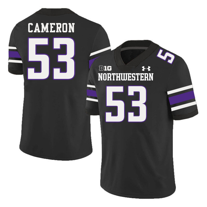 Northwestern Wildcats #53 Jaiden Cameron College Football Jerseys Stitched-Black